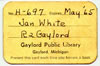 Library Card - Expired in May 1965